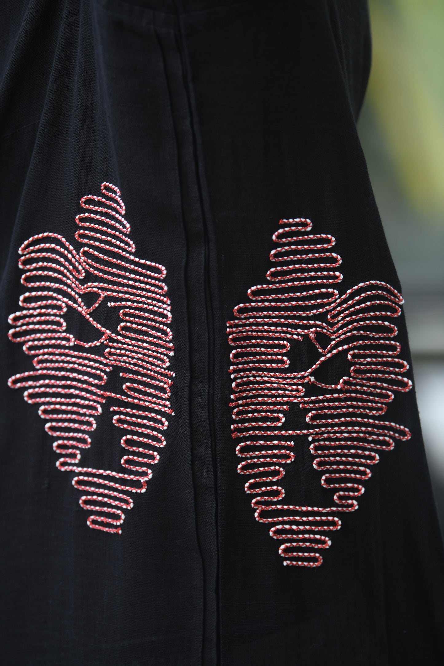 Black Maroon embroidered Shirt