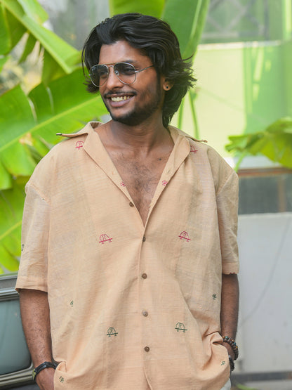 Pondhuru khadi bird embroidered Shirt