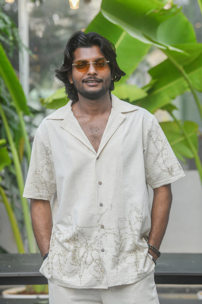 Short sleeve Eco print shirt