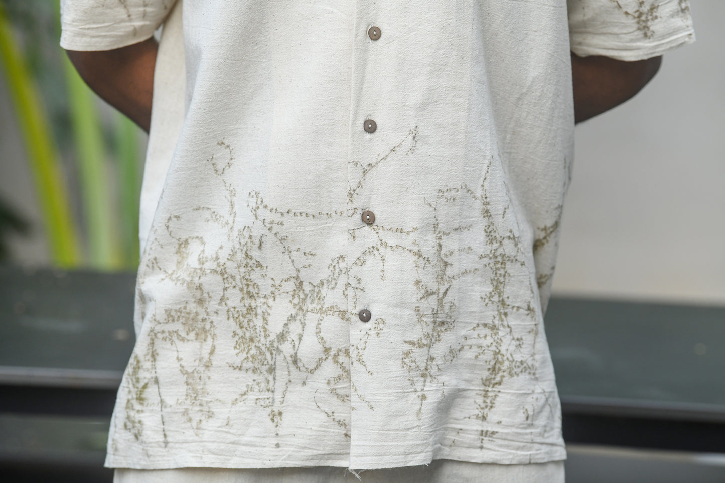 Short sleeve Eco print shirt