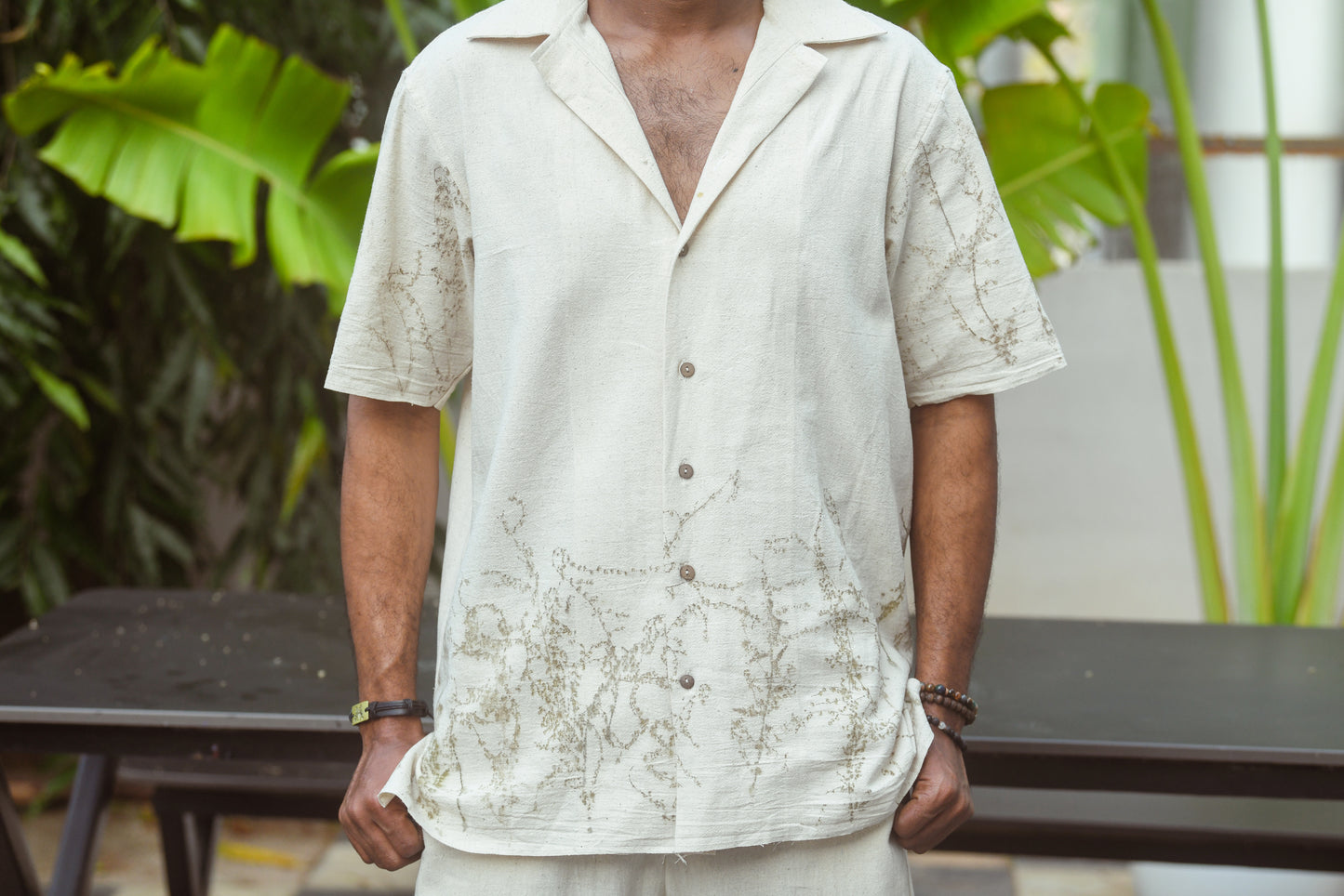 Short sleeve Eco print shirt