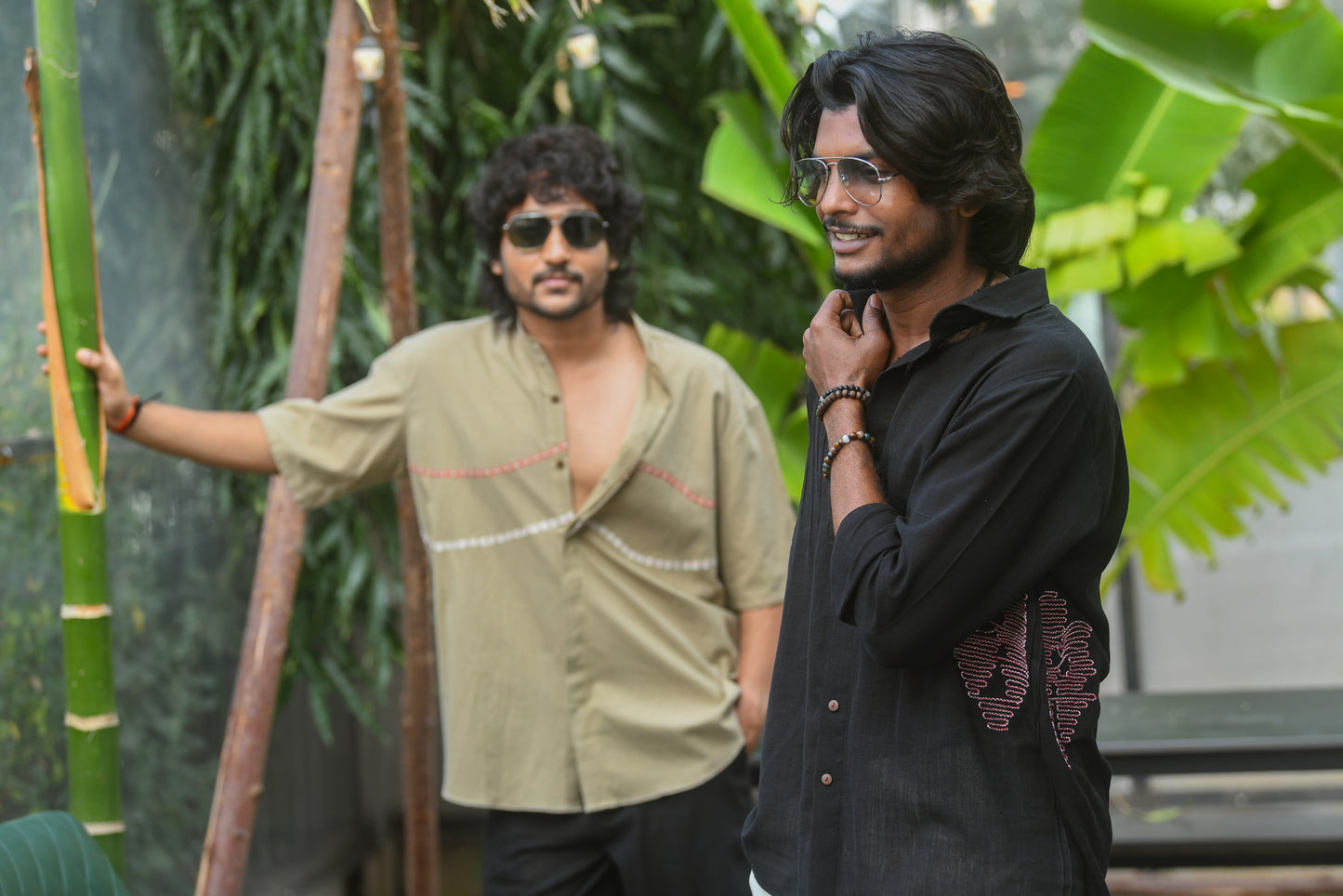 Black Maroon embroidered Shirt