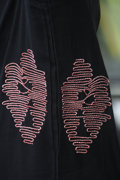 Black Maroon embroidered Shirt