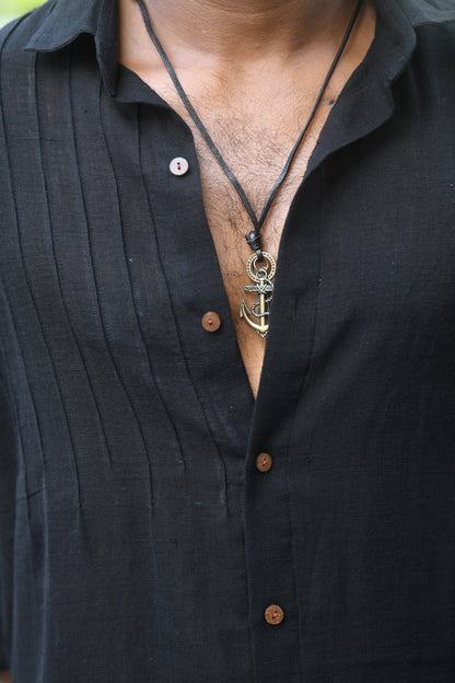 Black Maroon embroidered Shirt