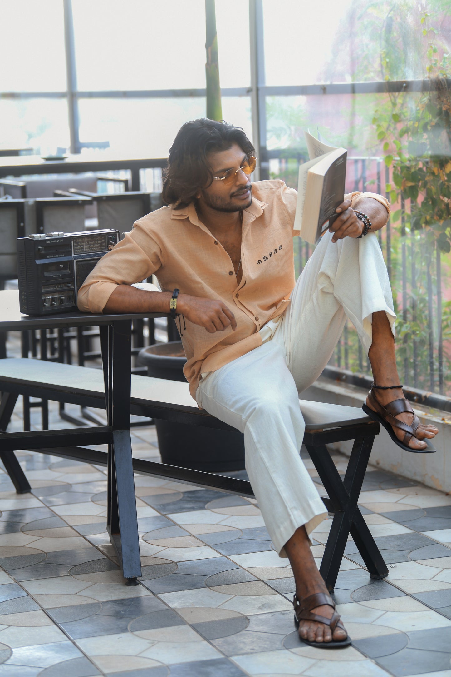 Khadi double collar Shirt